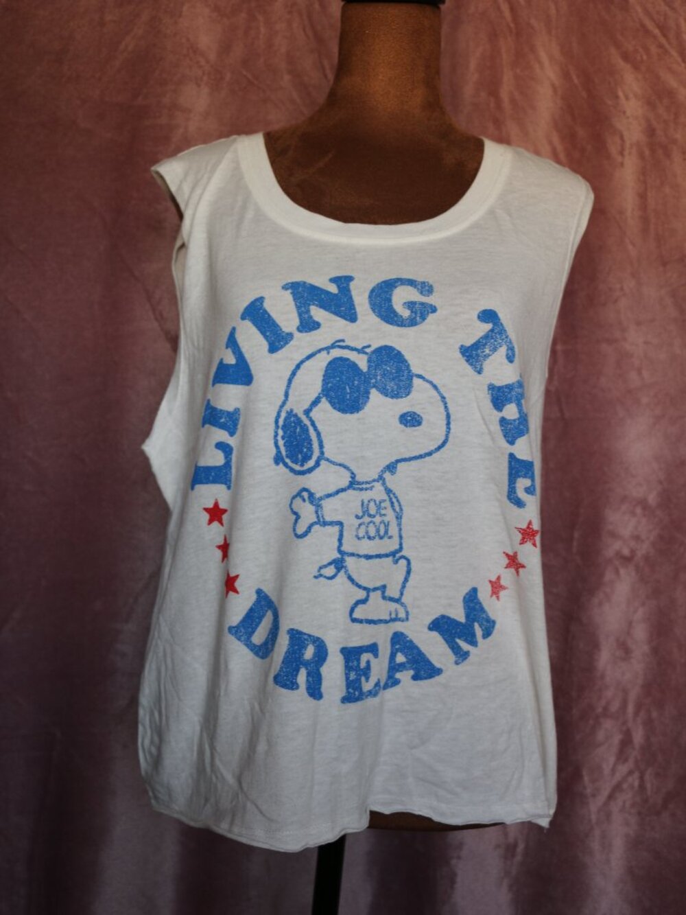 Peanuts Officially Licensed Snoopy Joe Cool “Living the Dream” Tank Top XL 😎🐾